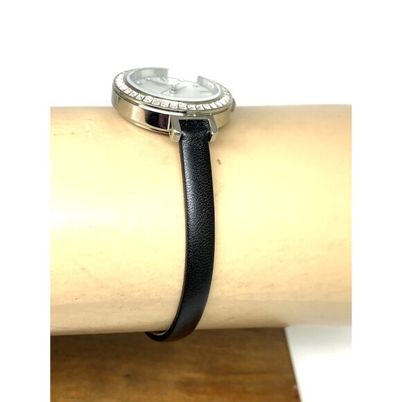 Citizen Women\'s Watch EM0860-51D Eco Drive Mother of Pearl Dial Black Leather